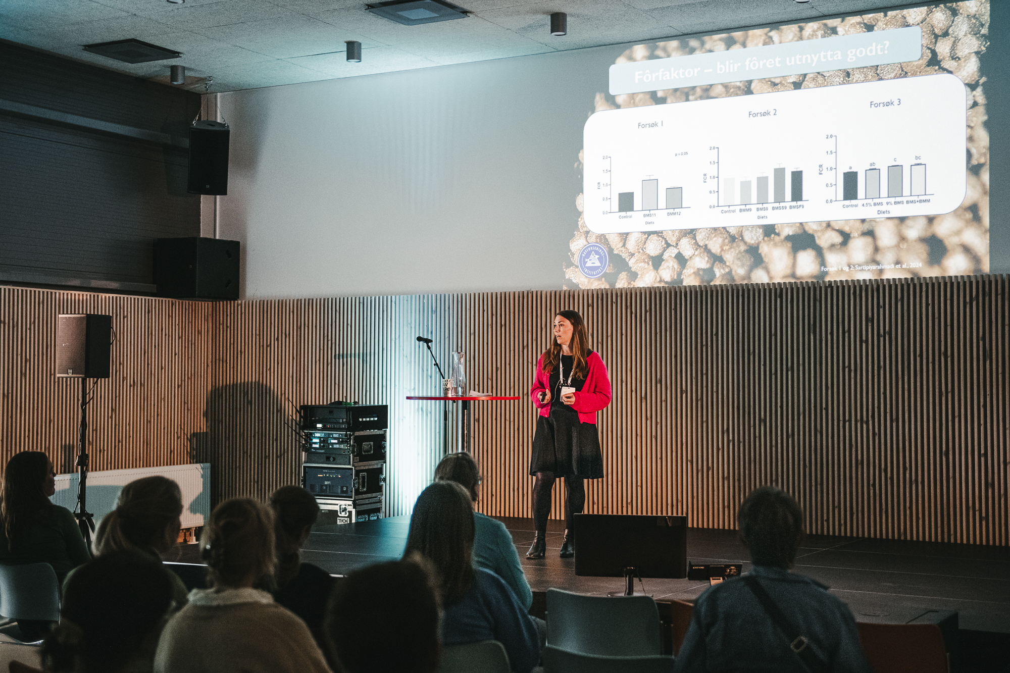 kvinne holder foredrag