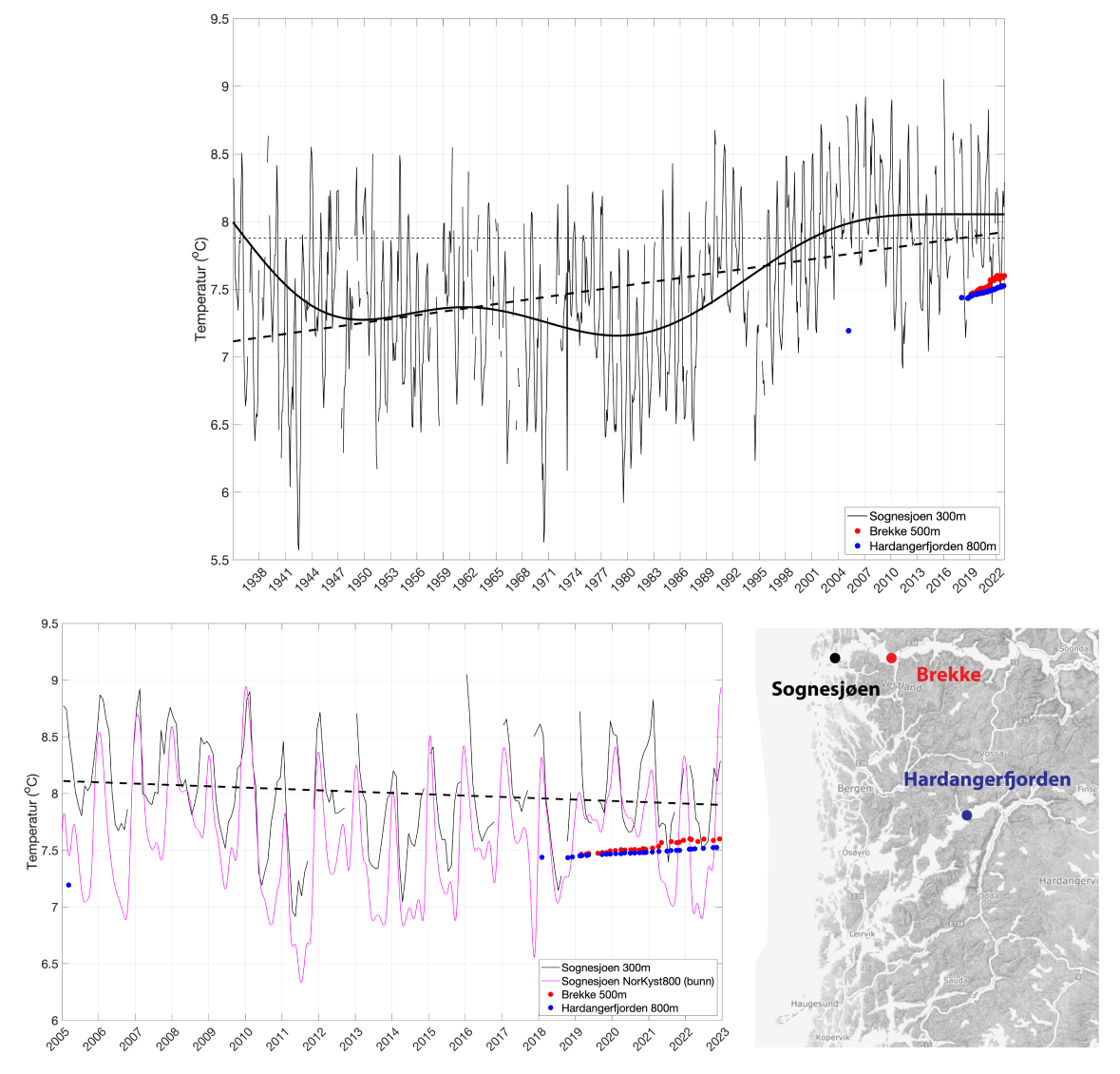 observasjoner av temp