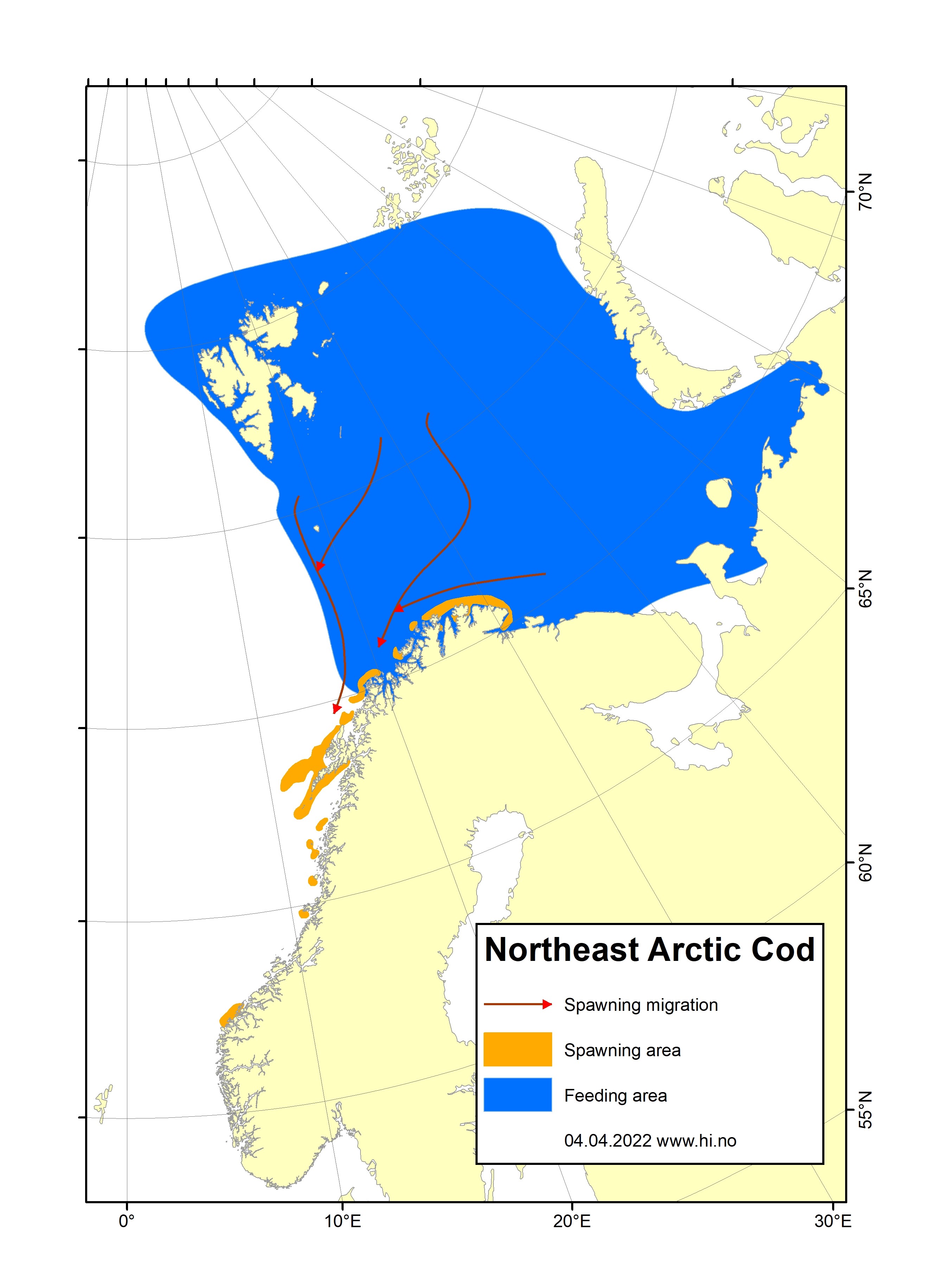 Distribution map - NEA cod