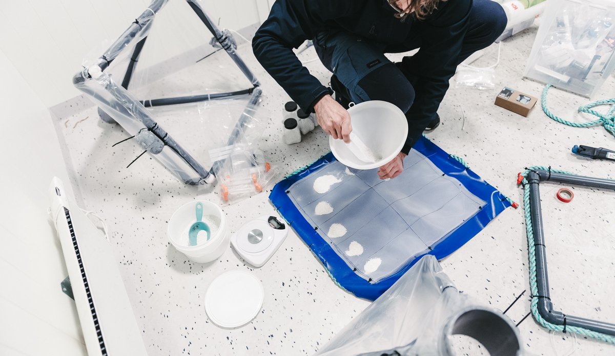 Oppmåling av kalk til forsøk