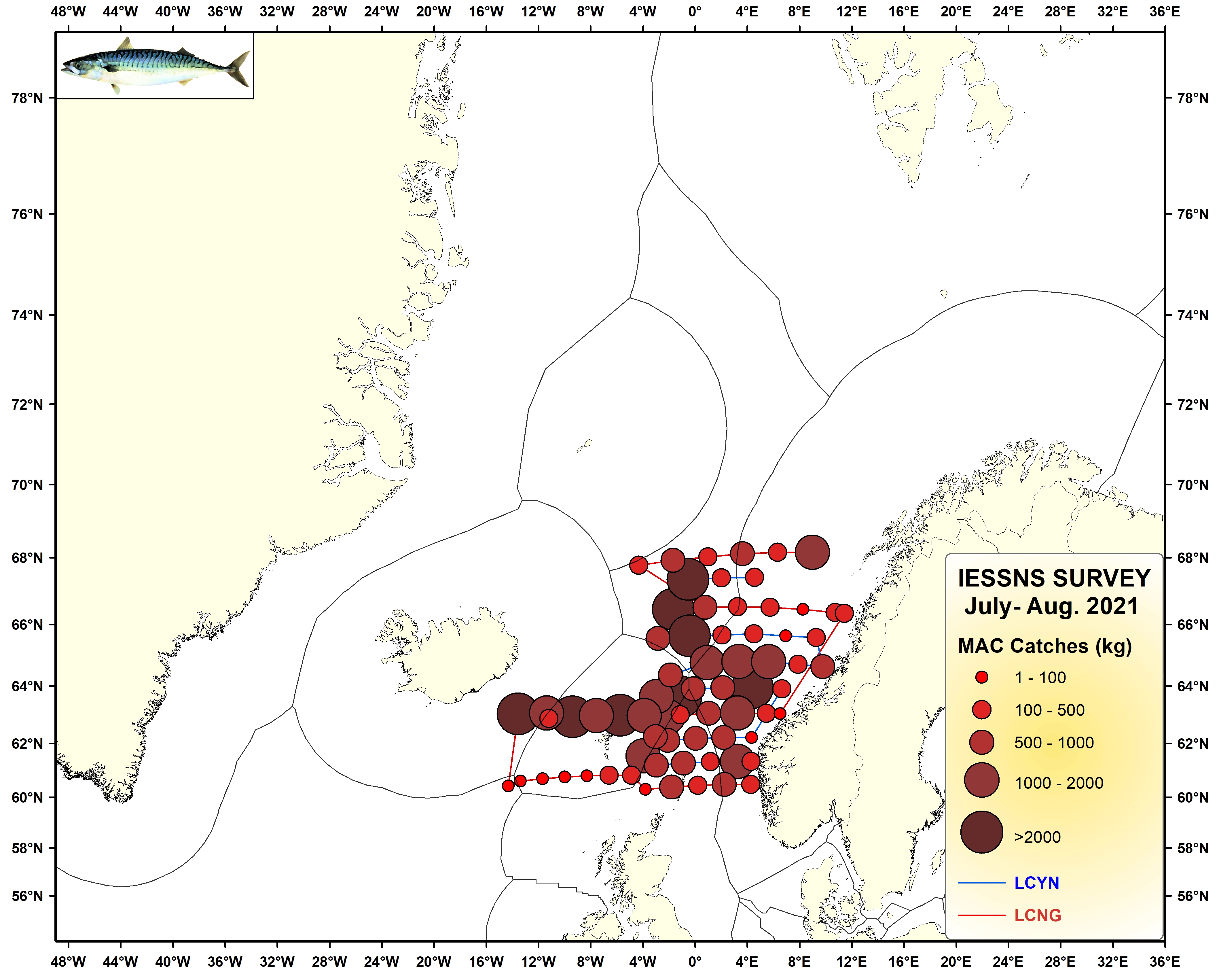 Kart over fangstområder