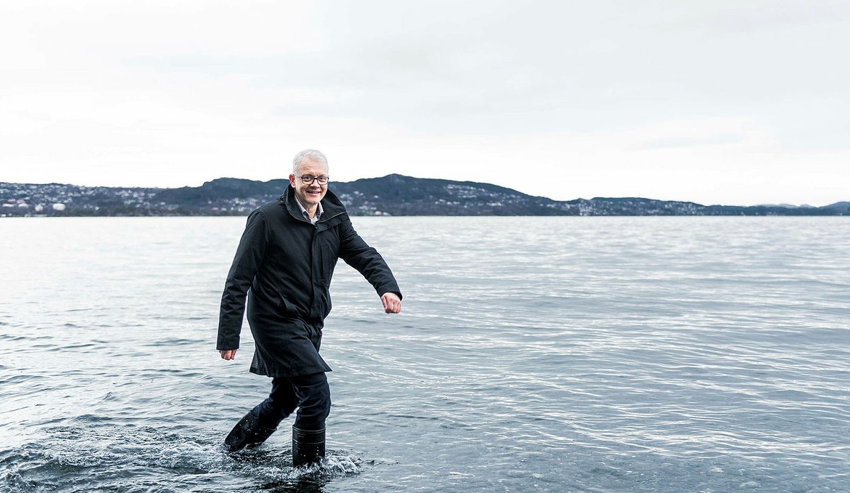 
Havforskingsfirektør Nils Gunnar med sjøstøvler