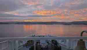 foto av solnedgang over oslofjorden i desember