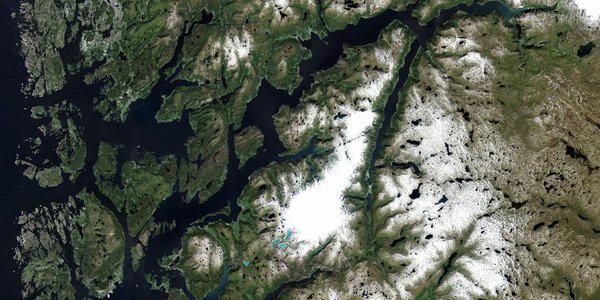 

Satelittbilde av hele Hardangerfjorden justert