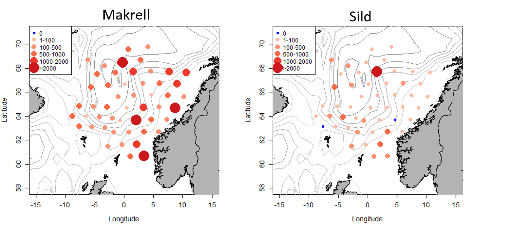 illustrasjon over makrellfangstene på kartet