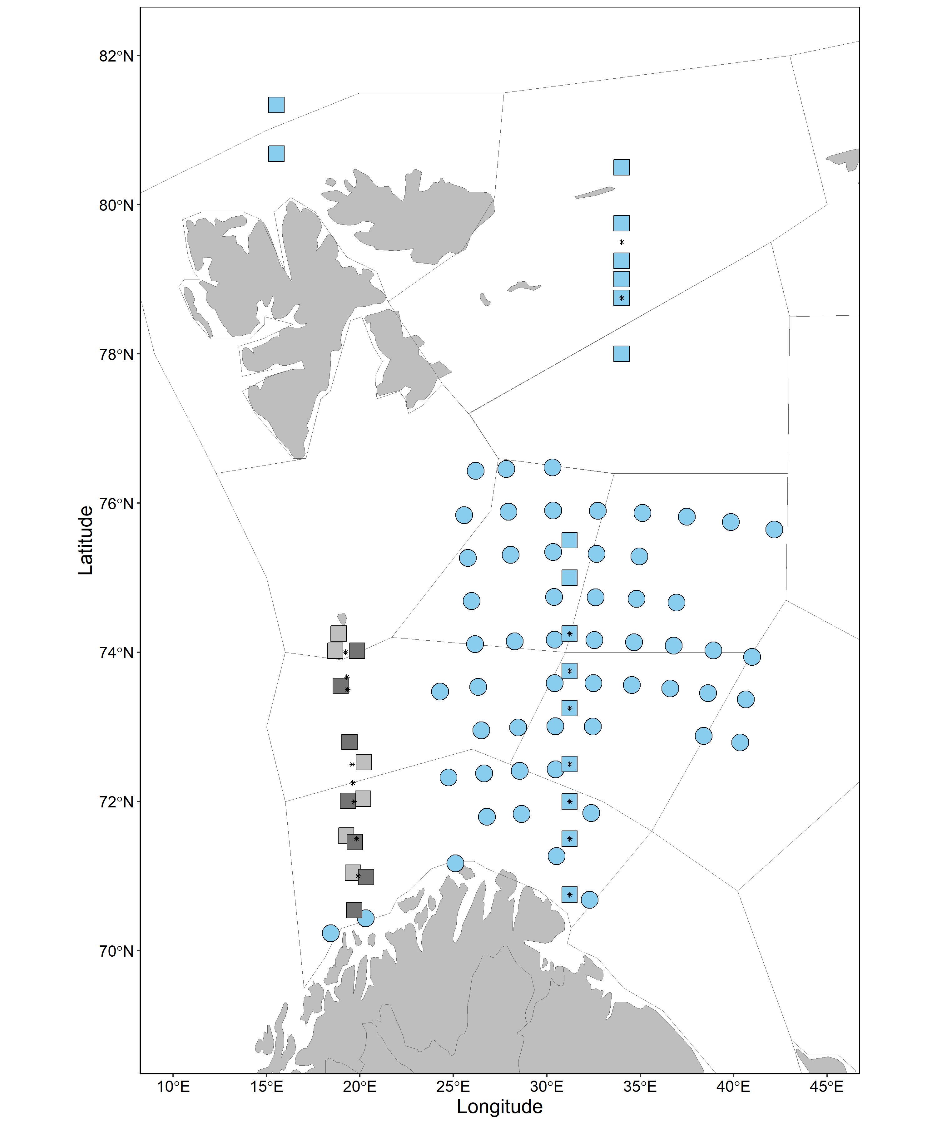 Figure 5.1.1. Map showing stations where phytoplankton samples were collected