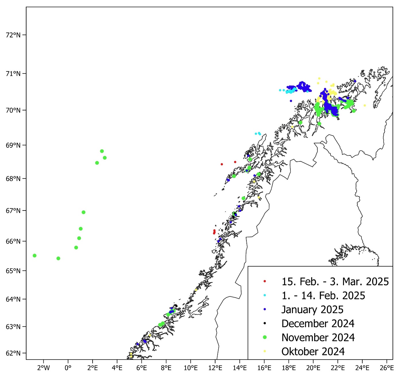 kommersielle fangster av nvg-sild basert på elektronisk fangstdagbok