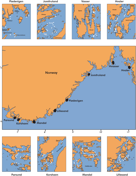Map of Skagerrak gillnet survey locations