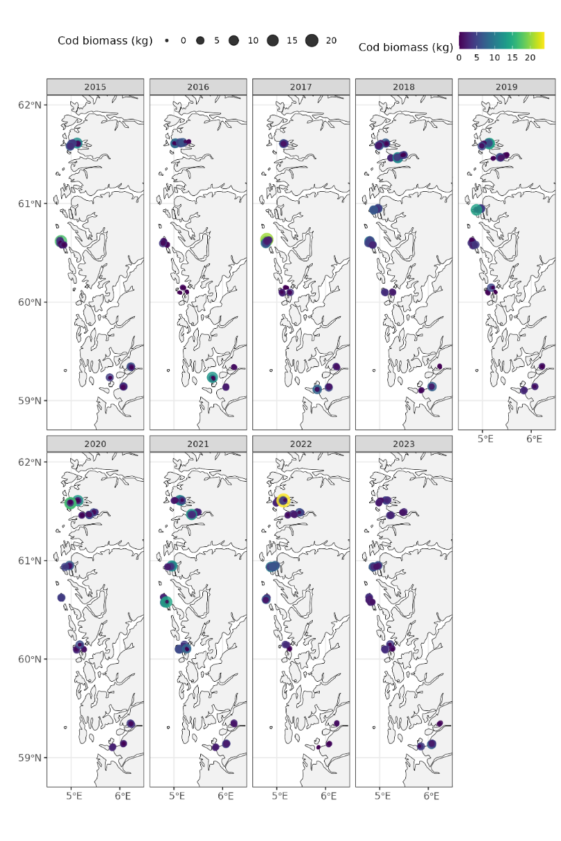 Map of Vestlandet gillnet survey locations