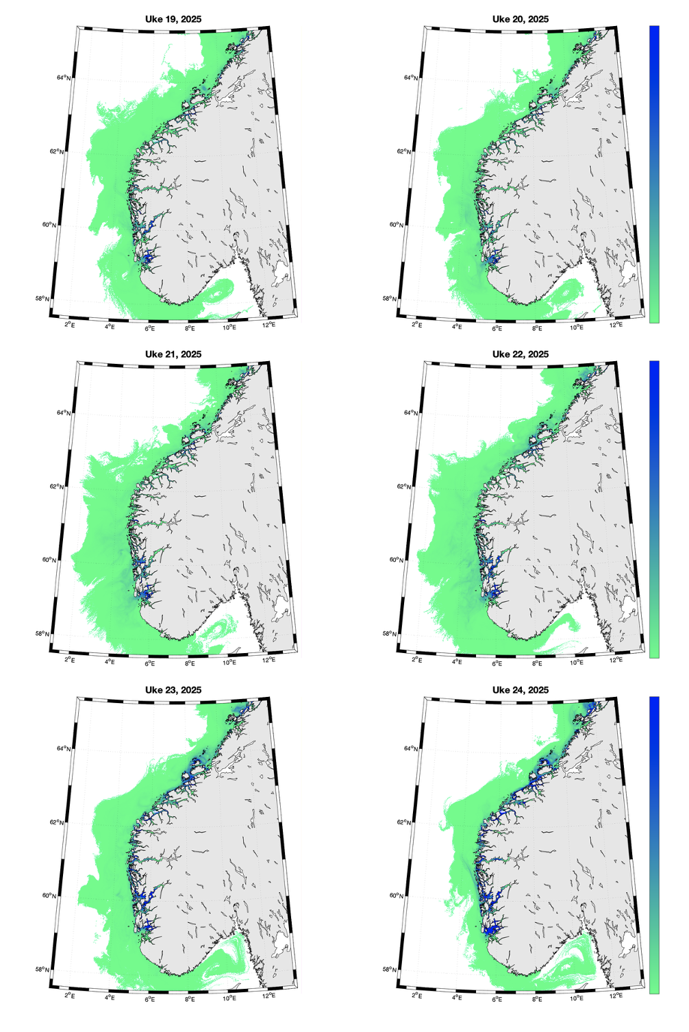 kart som viser modellert smittepress