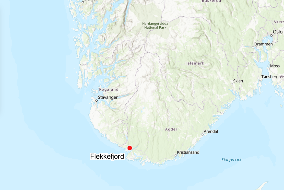 kart som viser produksjonsområde 1 og stasjoner undersøkt