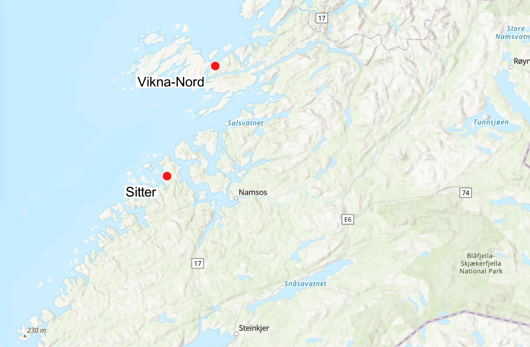 kart som viser produksjonsområde 7 og stasjoner undersøkt