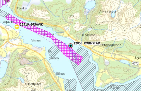 Kartutsnitt Kornstad