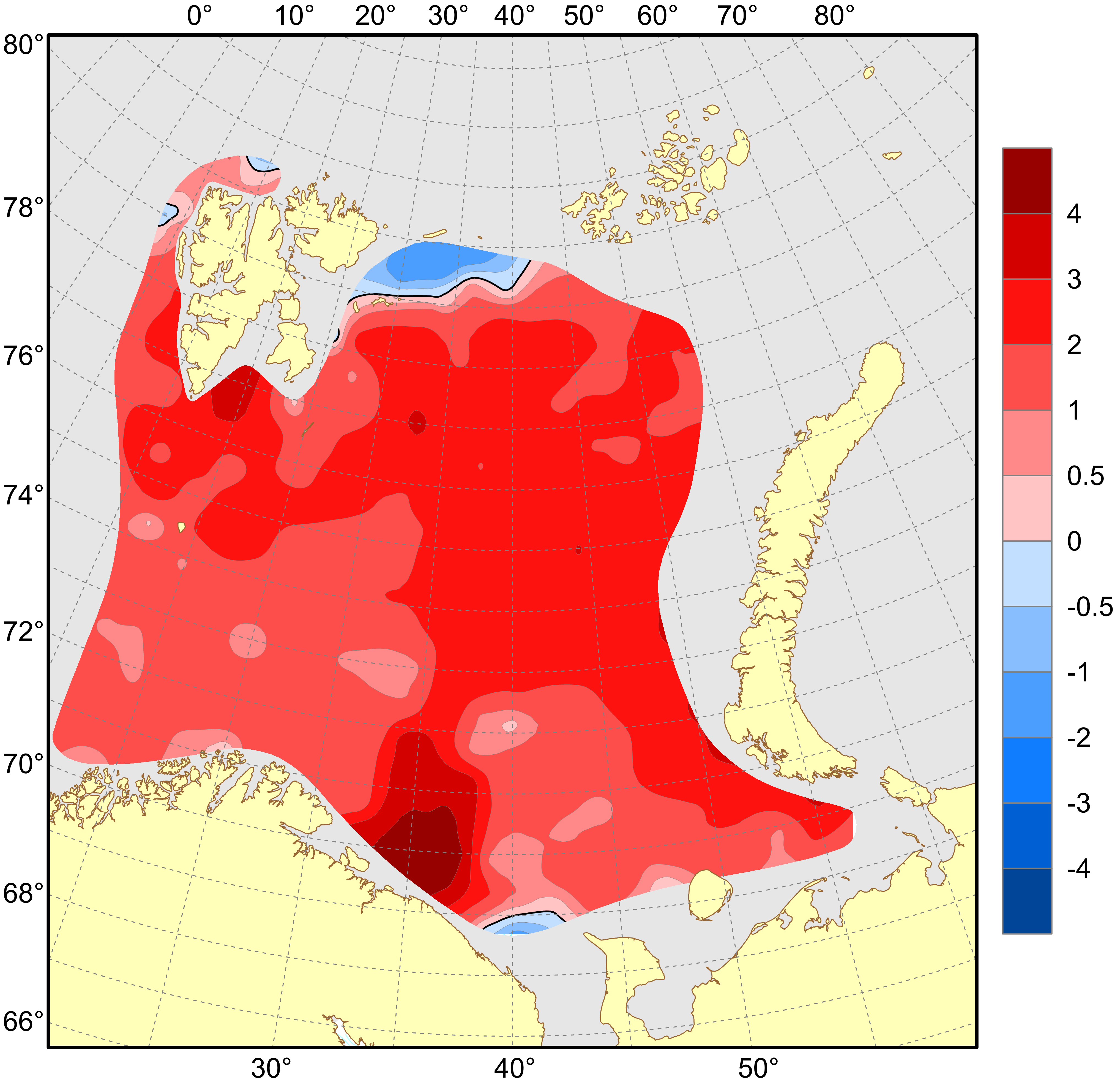 Figure 4.1.1.9. Surface temperature anomalies (°C), August–September 2023.