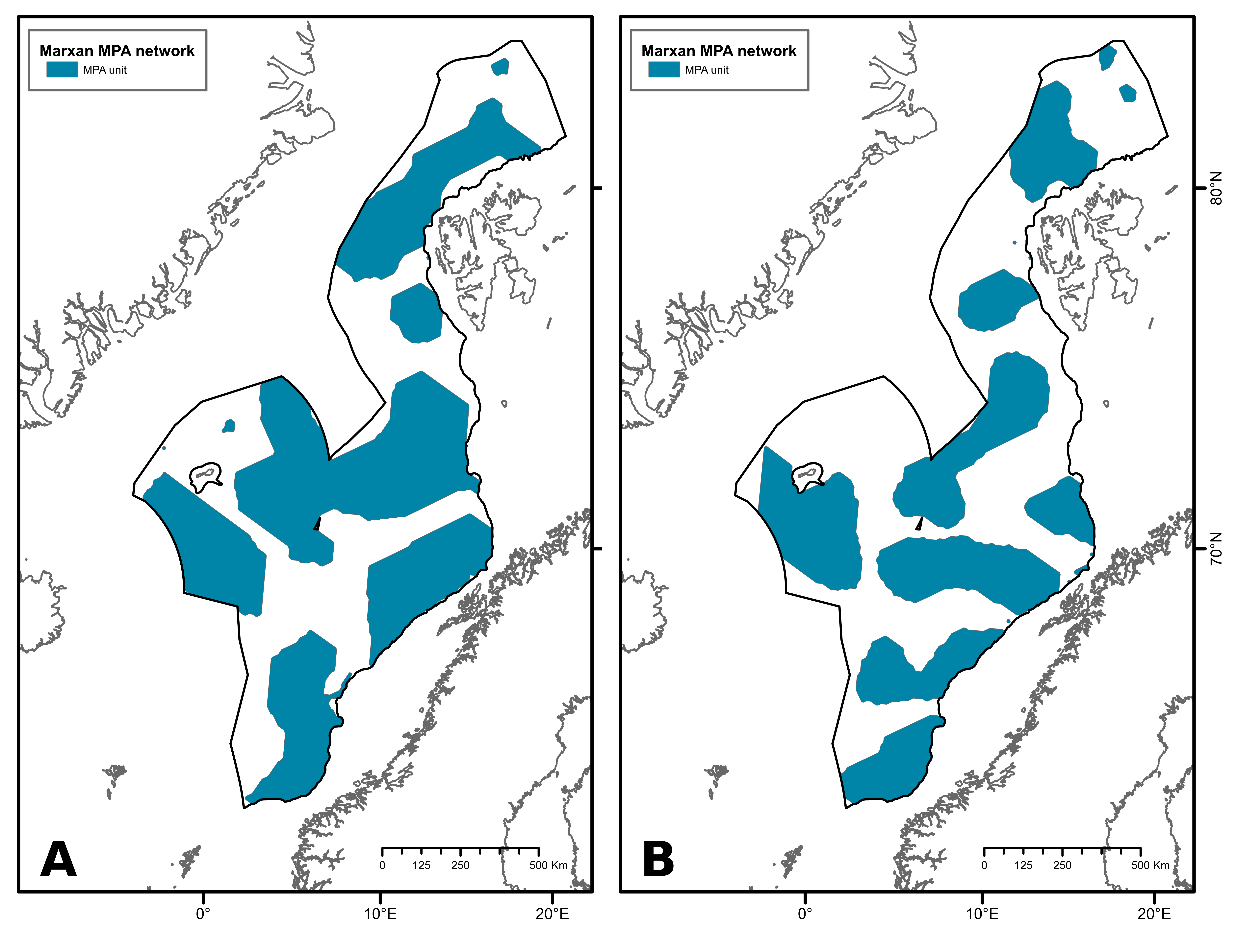 MPA units presented by blue areas in the map