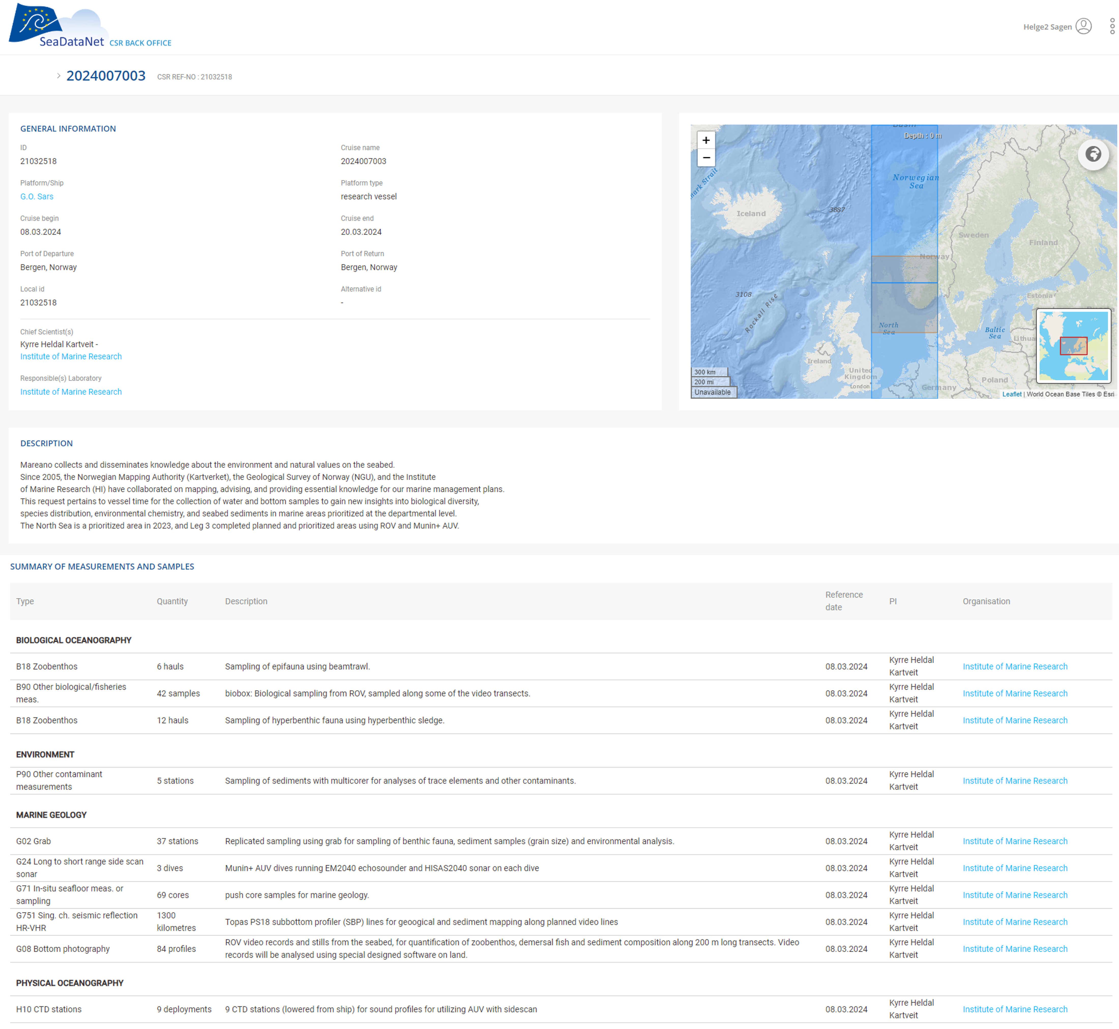 CSR-rapport fra SeaDataNet