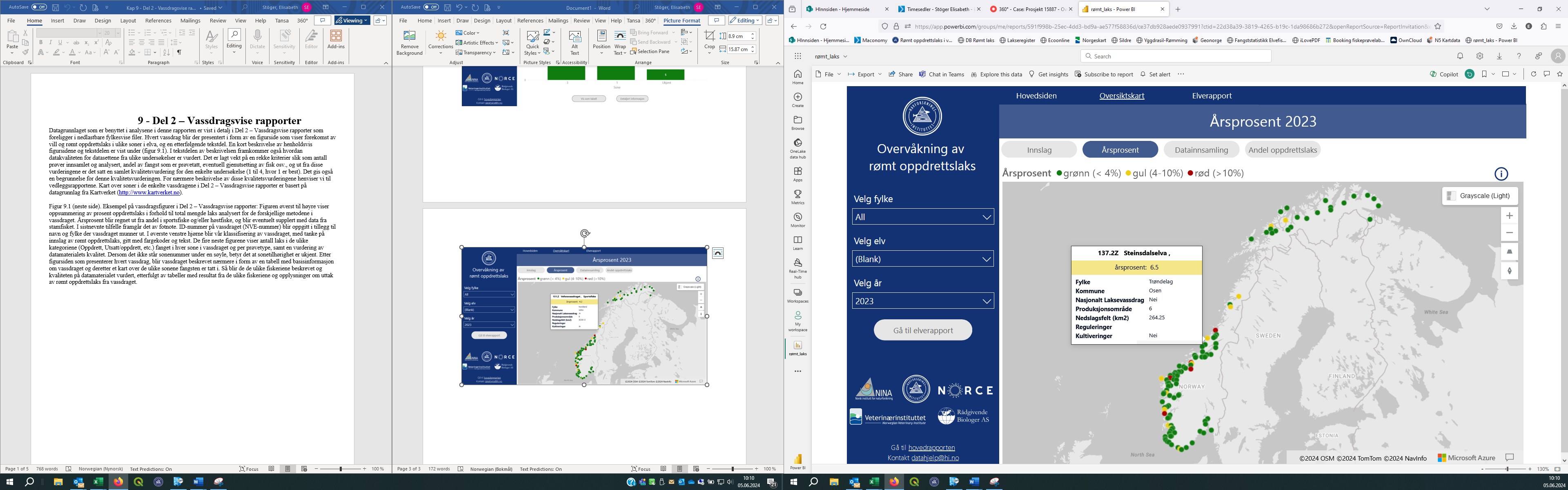 Skjermbilde fra den web-baserte innsynsløsningen i datasettene