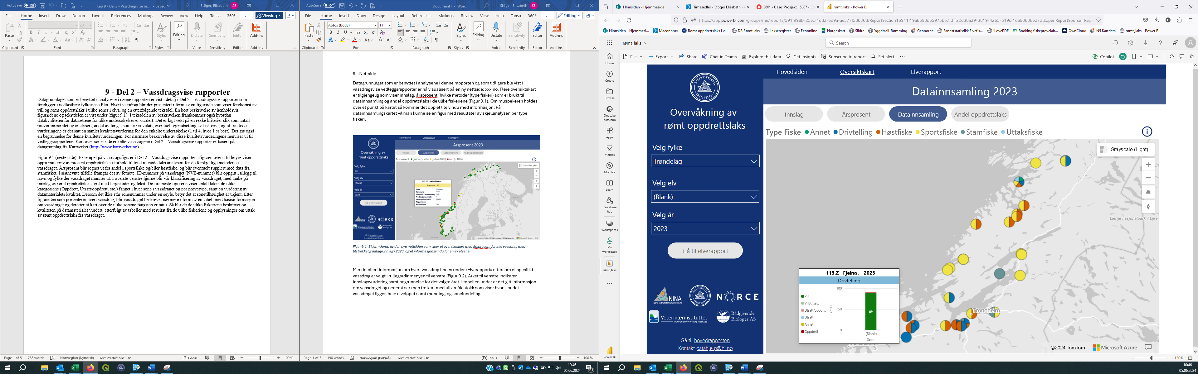 Skjermbilde fra den web-baserte innsynsløsningen i datasettene