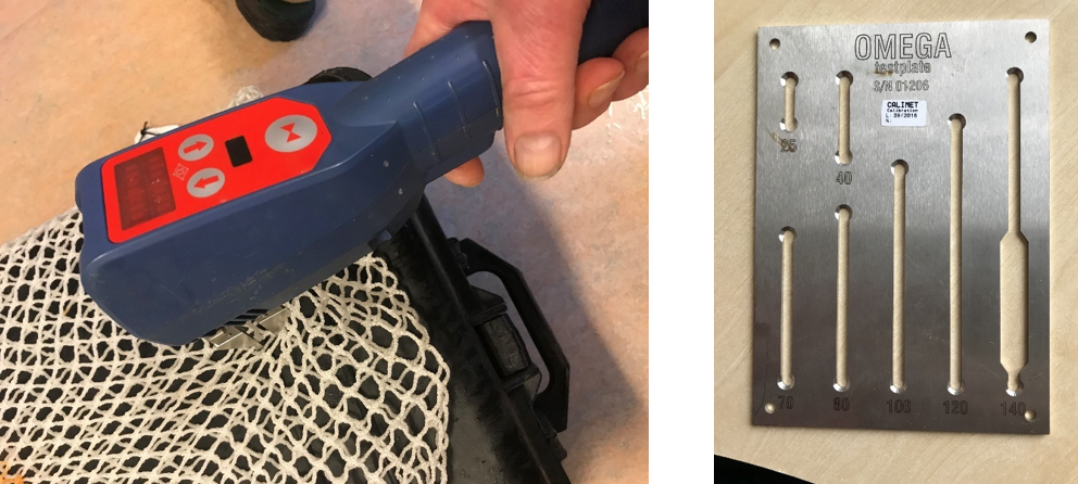 To foto der det ene viser måleapparat i bruk og den andre et måleutstyr.