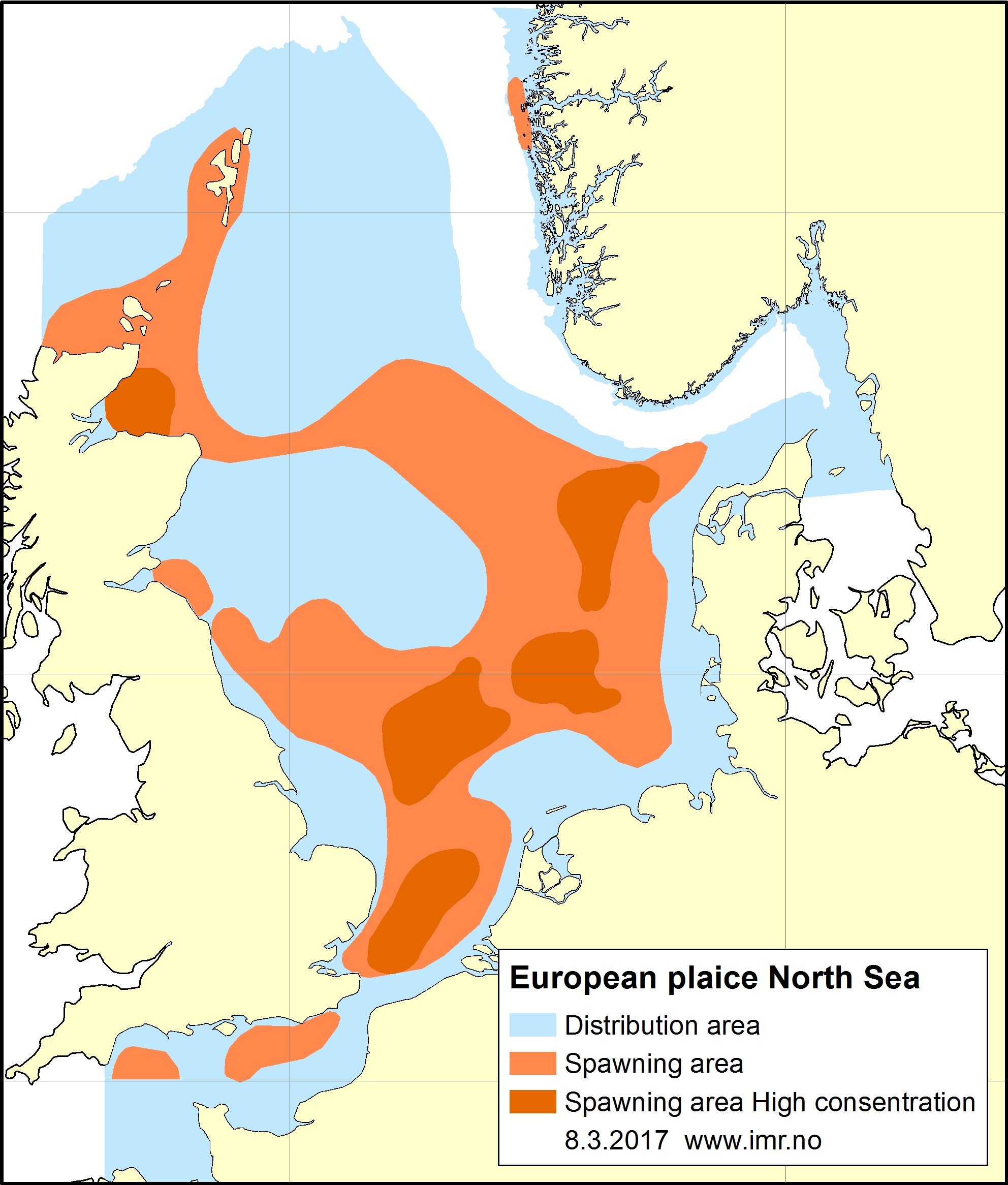 Distribution map plaice